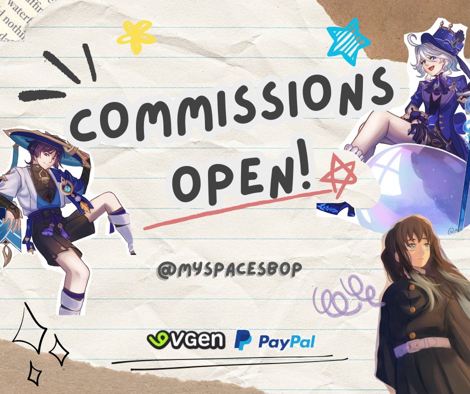myspacesbop's tweet image. Heyyaa guyyss!! 
My c0mmissions are open on vgen (≡^∇^≡)

For base price ranges:
Sketches: $13-$15
Rendered: $30-$45

Feel free to check if interested!! 
ヾ(＾-＾)ノ

#VGenComm