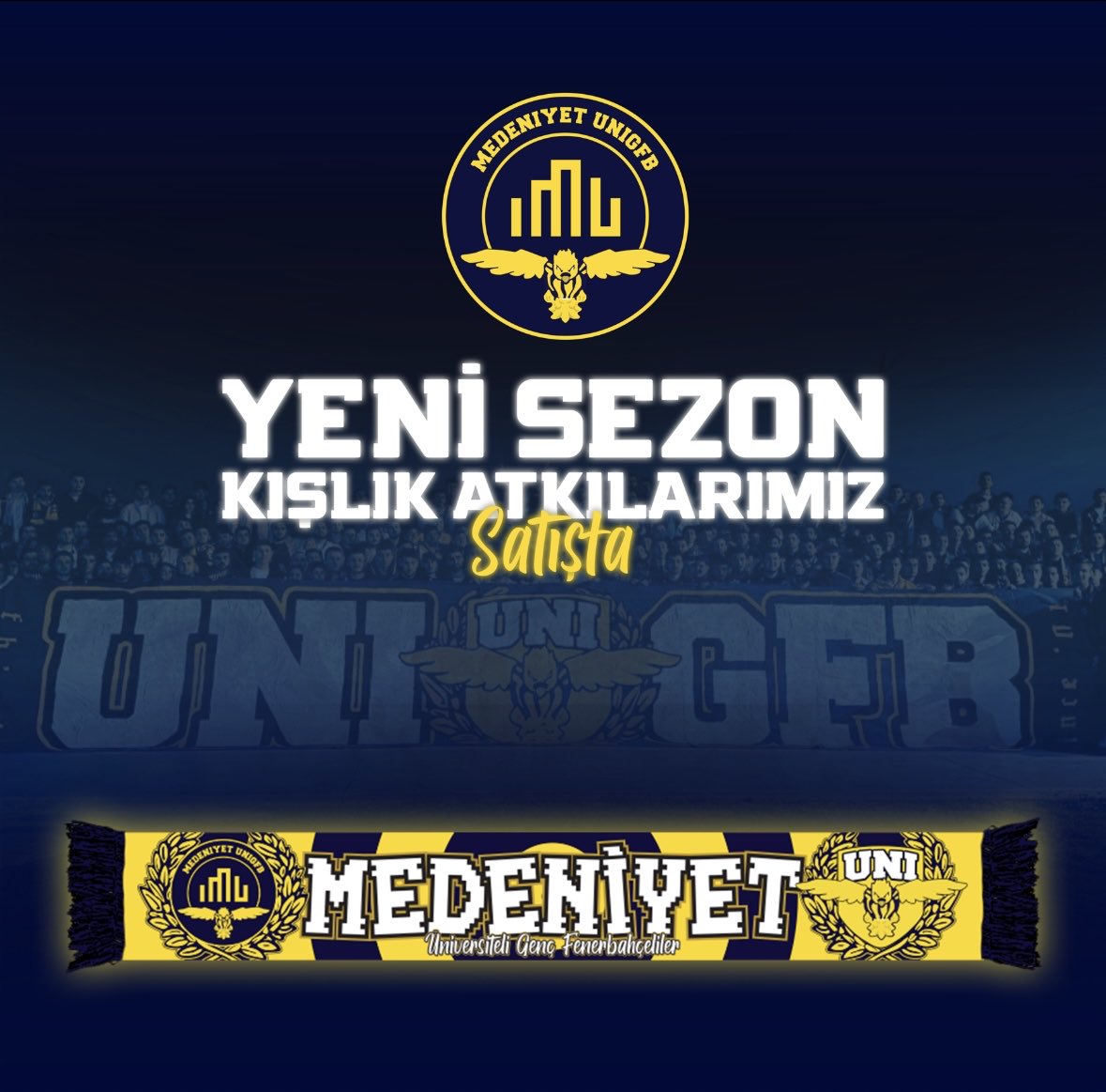YENİ SEZON KIŞLIK ATKIMIZ SATIŞA ÇIKIYOR! 🥶

Medeniyet UNIGFB olarak yeni sezon atkılarımız satışa çıktı.

Sipariş vermek isteyenler aşağıdaki
numarayla iletişime geçebilir.

 +90 (551) 183 55 81