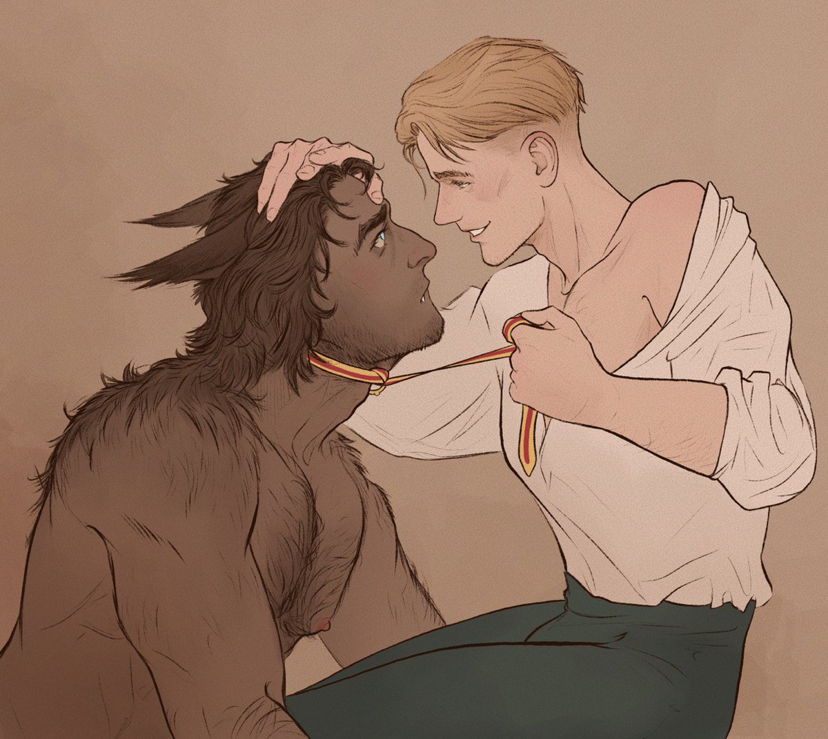 Not so scary, are you, wolfie?

Another one #hansry werewolf!au sketch