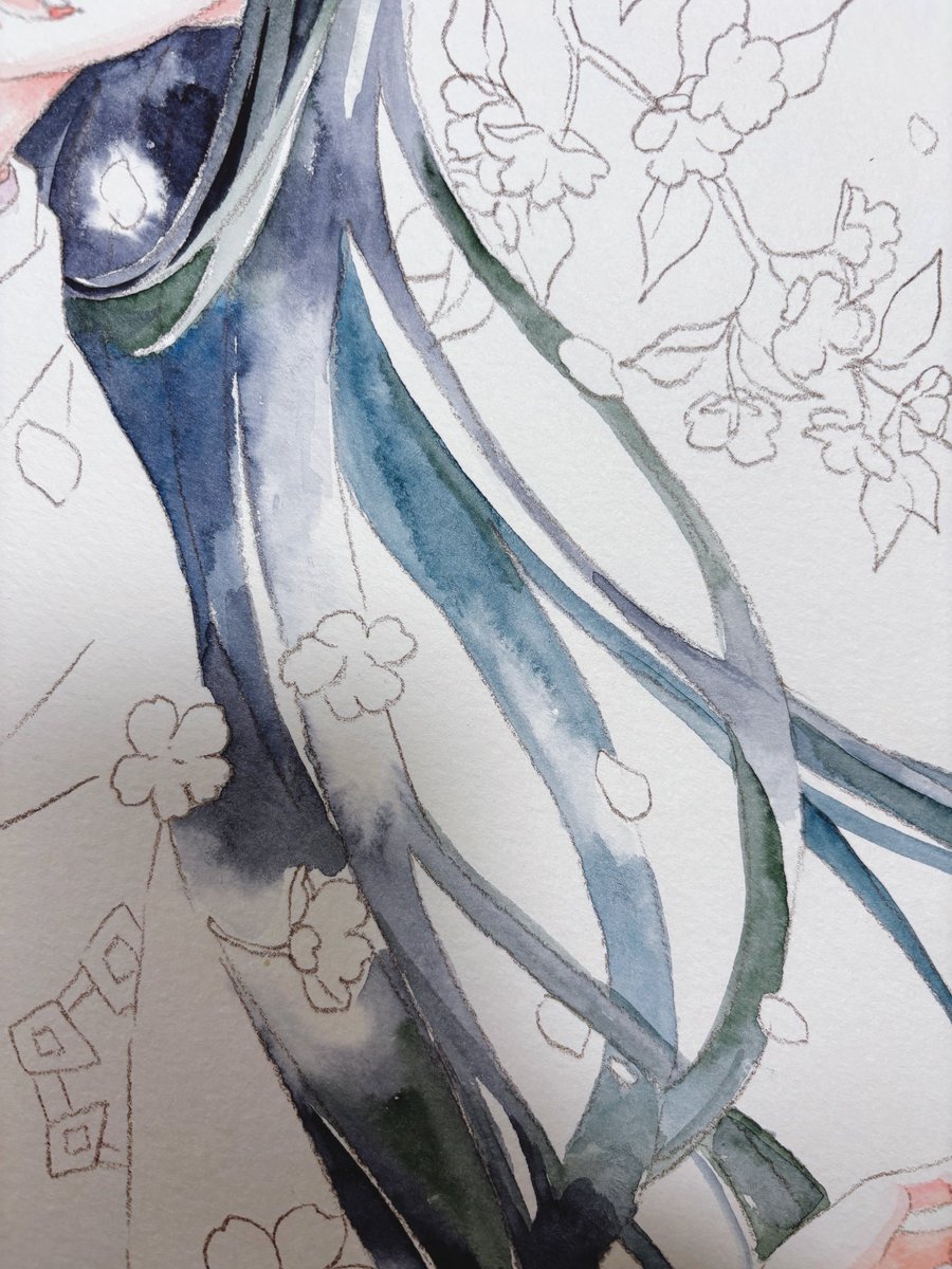 「色塗りはじめ #水彩」|びっけのイラスト