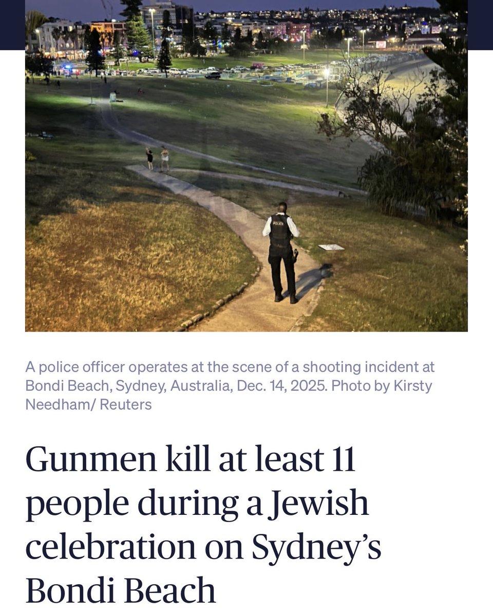 This is a horrific act of antisemitism during a time meant for light &amp; celebration. My heart breaks for the Bondi Beach community &amp; my thoughts are with all those who lost loved ones &amp; the entire Jewish community as we condemn this evil. 

Antisemitism has no place in our world.