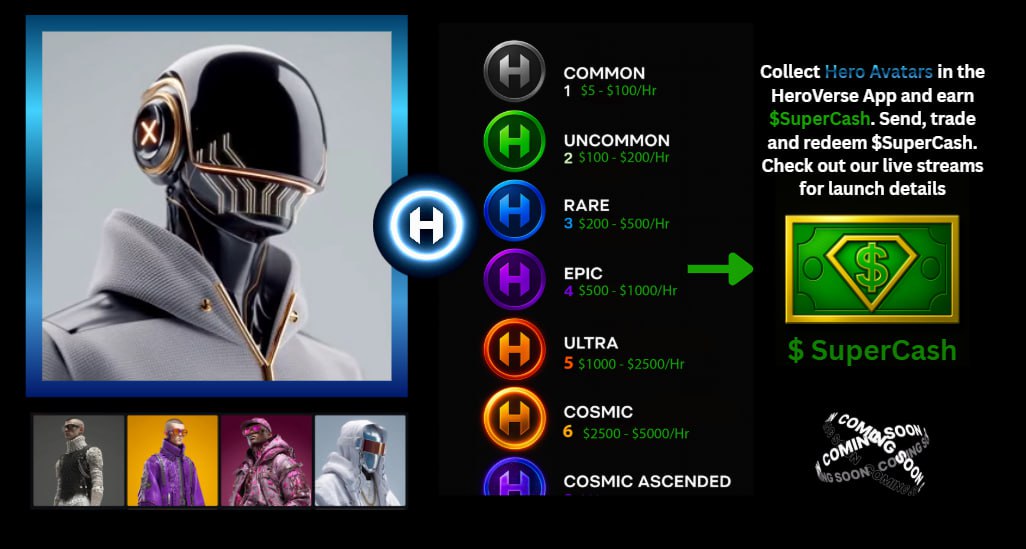 HeroVerseApp's tweet image. HeroVerse App (coming soon). Collect all Hero Avatars and Earn in game currency. Who wants to play? #Hero #heroverse