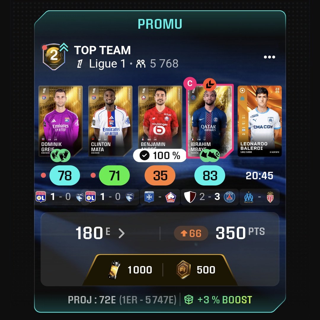 Espérons aller chercher quelque chose de sympa 🤞 #sorare26 #Ligue1