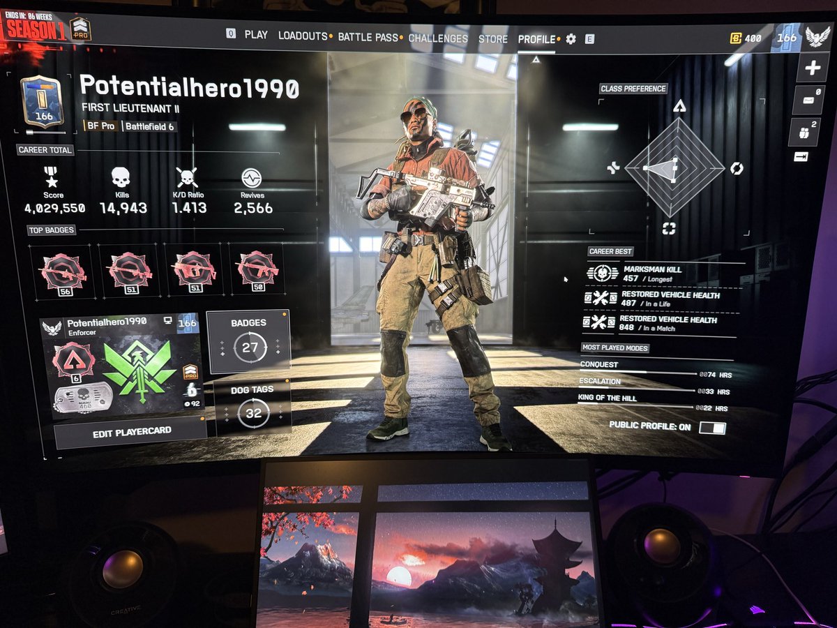 VisuallyEntitld's tweet image. Feel like I’m playing the right way #bf6 #Battlefield6