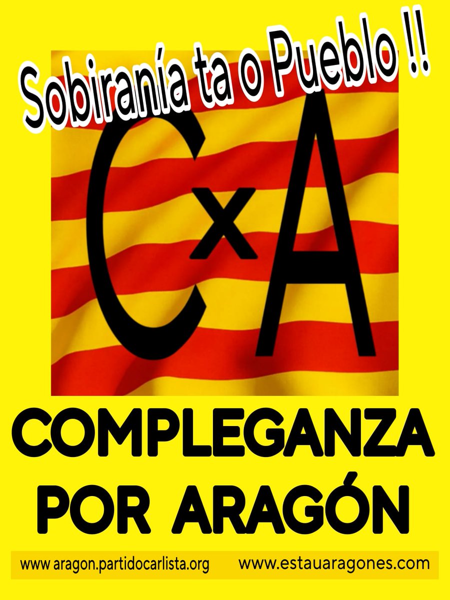 Ante el adelanto electoral, estamos trabajando en una alternativa de todo Aragón, si te interesa participar, contáctanos por MD.
Hay que recuperar Aragón y nuestra identidad. Somos obreristas, feministas y sobre todo aragonesistas.

¡Aragonesista te necesitamos!