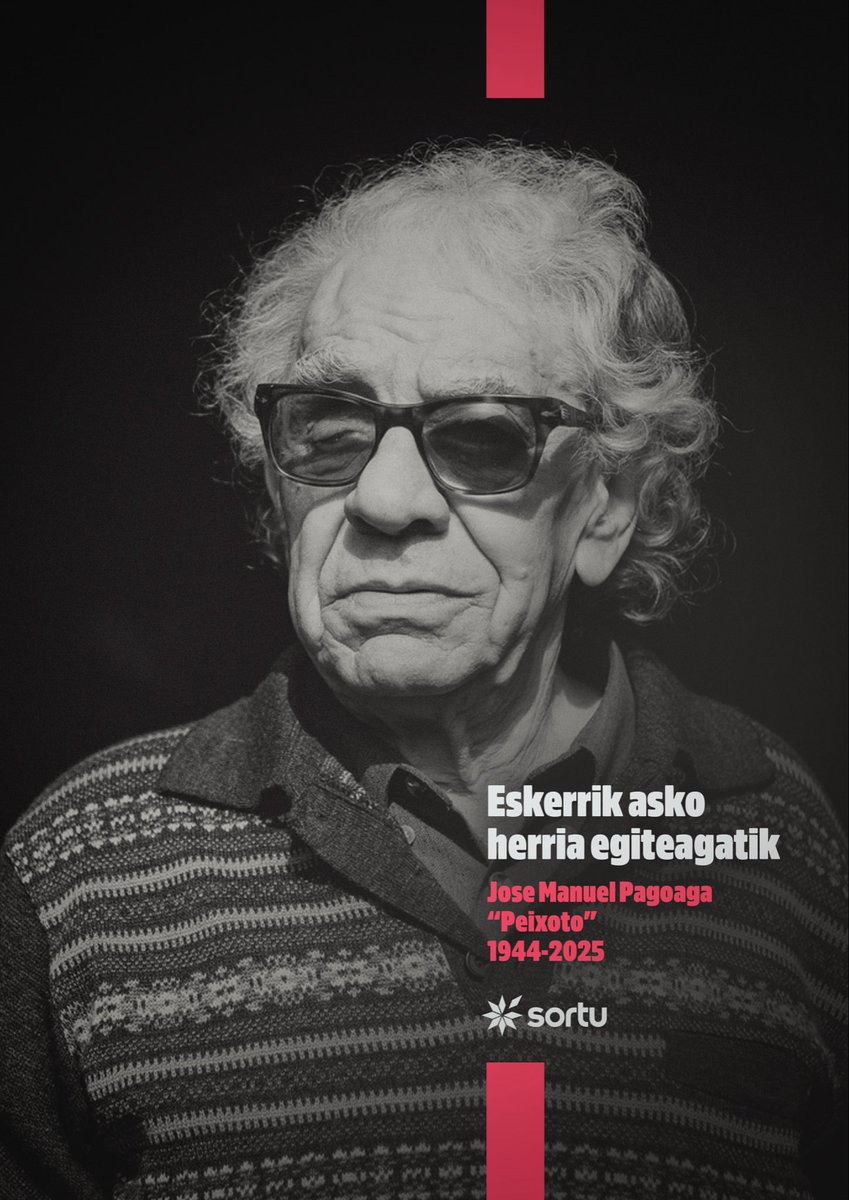 Peixoto hil da. Nazio askapen mugimenduaren hastapenetako eztabaida inportanteenen parte eta lekuko.

Herrigintzan militante eta eztabaida teoriko konplexuenak hitz xehez azaltzeko abilezia paregabeduna.

#AskatzeraLotuak