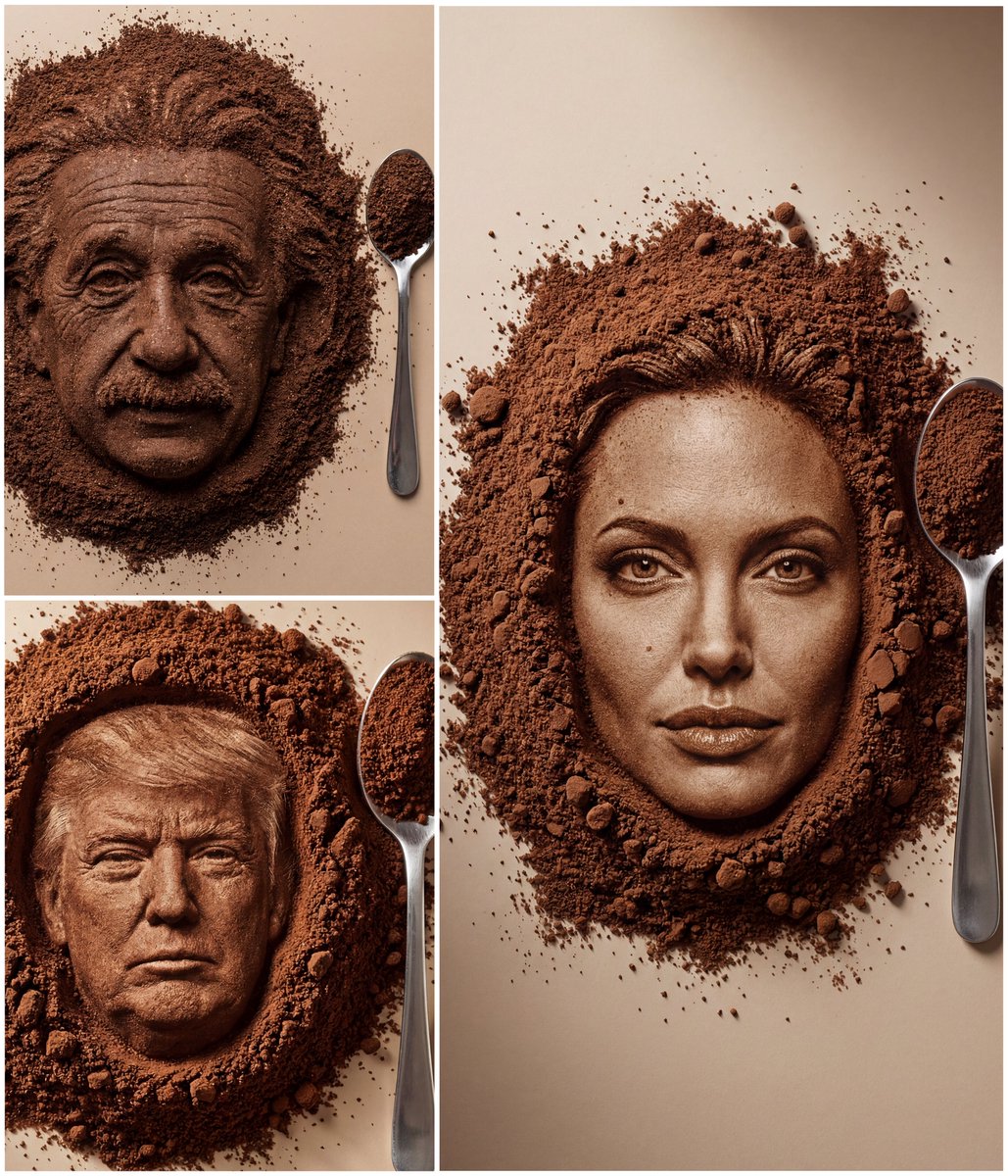 Lovart prompt result: My Face Reimagined as Coffee Grounds Art