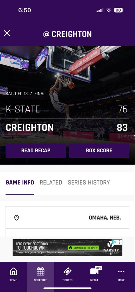 Barr4444's tweet photo. We have to at least get our wins posted correctly!  Do better!!!  #KStateMBB #kstate https://t.co/TZ5PmbMzUf