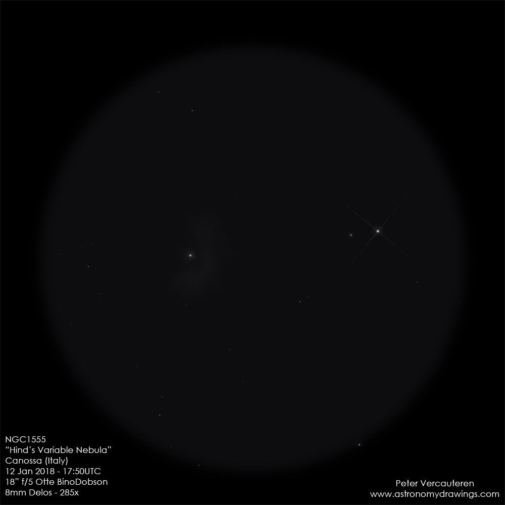 As new #deepskylog sketch of the week, we selected this sketch of the Reflection nebula NGC 1555 in Taurus by Peter Vercauteren.
More information can be found here:

deepskylog.org/index.php?inde…

#sketch #sketchoftheweek #deepsky #astronomy #deepskydrawing #sketches