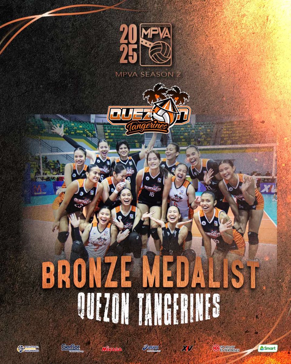 Quezon Tangerines secure the bronze medal after a strong victory over Immaculada Negros Megawide Blue Hawks!

#MPVA2025 #AngLigaParaSaLahat