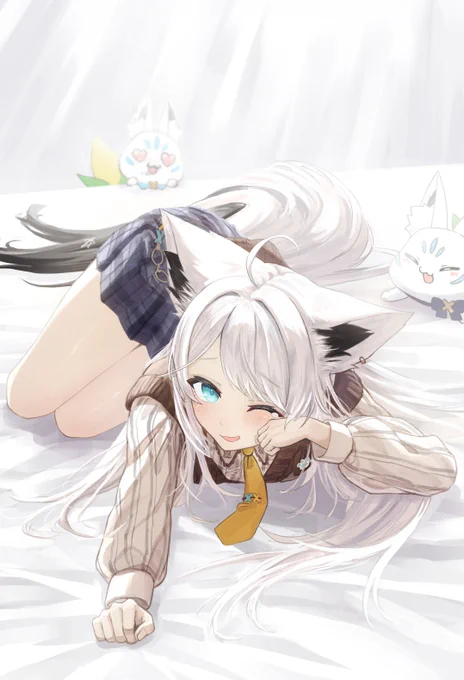 「 おはよ…ミオ 」 #絵フブキ