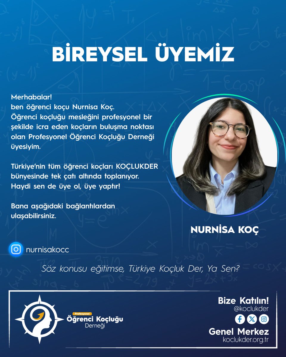 🎉 Nurnisa Koç artık KOÇLUKDER üyesi!
Sen de öğrenci koçluğu alanında mesleki dayanışmanın parçası olmak ister misin?

#KoçlukDer #ÖğrenciKoçluğu #KoçluktanGüçAl