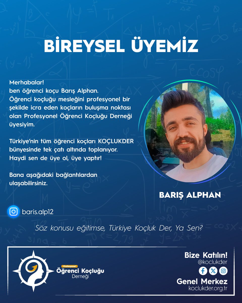 🎉 Barış Alphan artık KOÇLUKDER üyesi!
Sen de öğrenci koçluğu alanında mesleki dayanışmanın parçası olmak ister misin?

#KoçlukDer #ÖğrenciKoçluğu #KoçluktanGüçAl