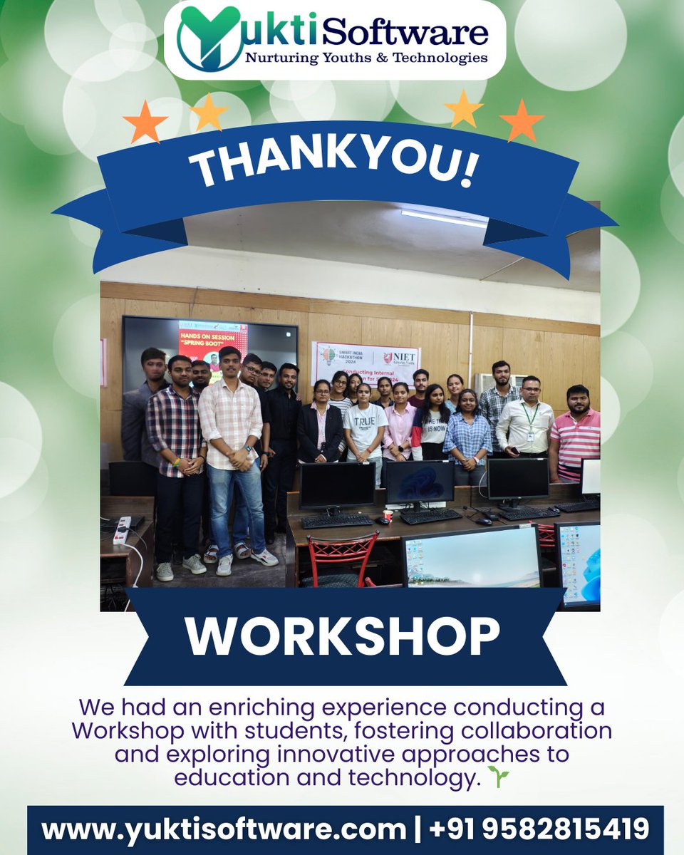 yuktisoftware's tweet image. Start your journey with the right guidance.
Learn. Build. Grow with Yukti Software.
Contact No : 9582815419
Email: contact@yuktisoftware.com
Website : yuktisoftware.com
#JavaFullStack #FullStackDeveloper #JavaDeveloper #LearnJava #YuktiSoftware #CodingCareer #TechTraining