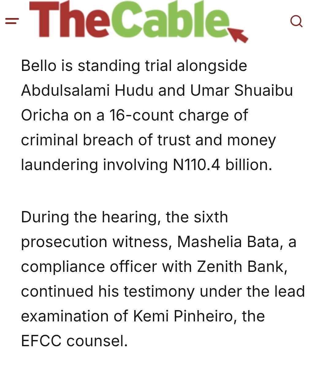 Is it that many of you pretend not to know Yahaya Bello's case is seriously in court with witnesses cross-examined as of the last court day in November or there's another Yahaya Bello? Or is the grouse that he's meant to remain in custody throughout the case?