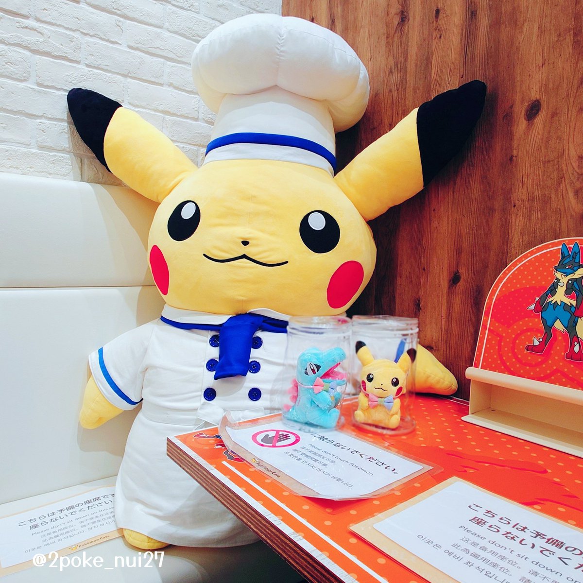 シェフの服を着たピカチュウ ぬいぐるみ ぬいぐるみ ピカチュウ メスのすがた 和婚 ｜【公式】ポケモンセンター