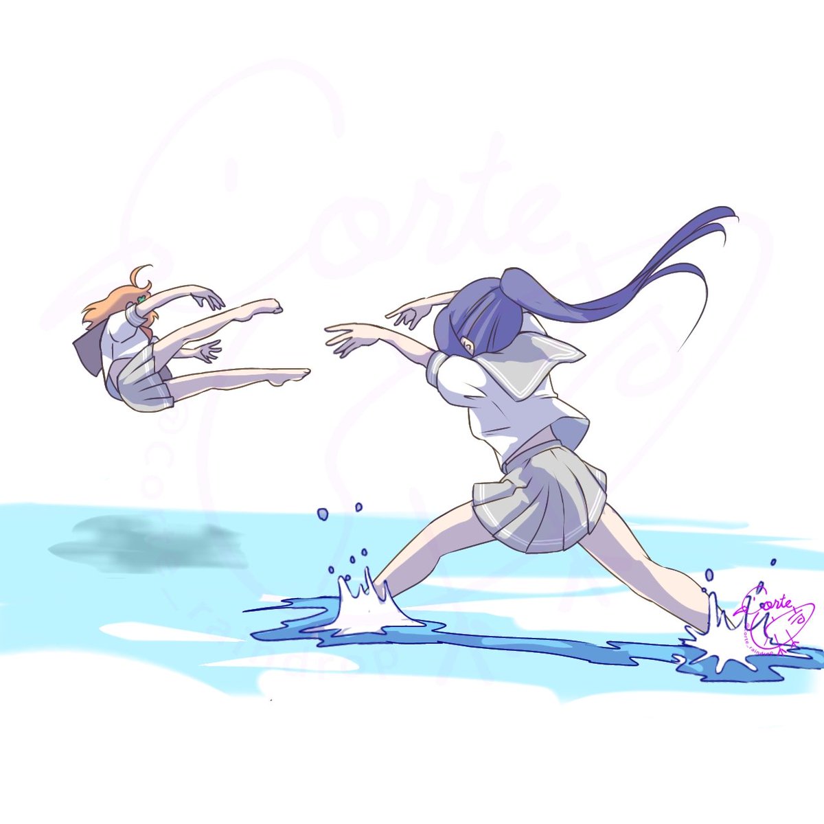 Corte_raindrop's tweet photo. あの海に行けばいつだって遊んでる
#今年一番伸びた絵を貼る https://t.co/P2I0hHpeQn