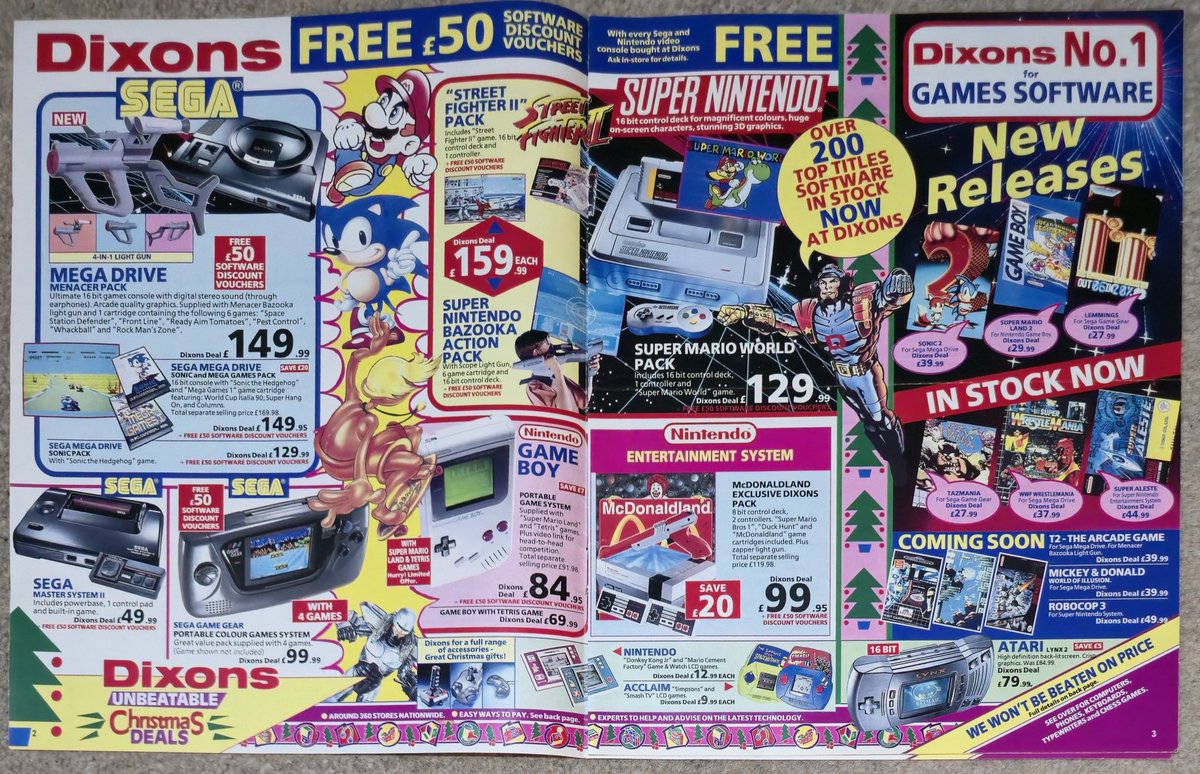 GamingNewsagent's tweet photo. While sorting through some magazine stock, this old Dixons Christmas leaflet fell out of one of them.
If you could just choose one of these console package deals, which one would you go for?
@currys #dixons #Christmas #consoles #advert https://t.co/E9ls02leNJ