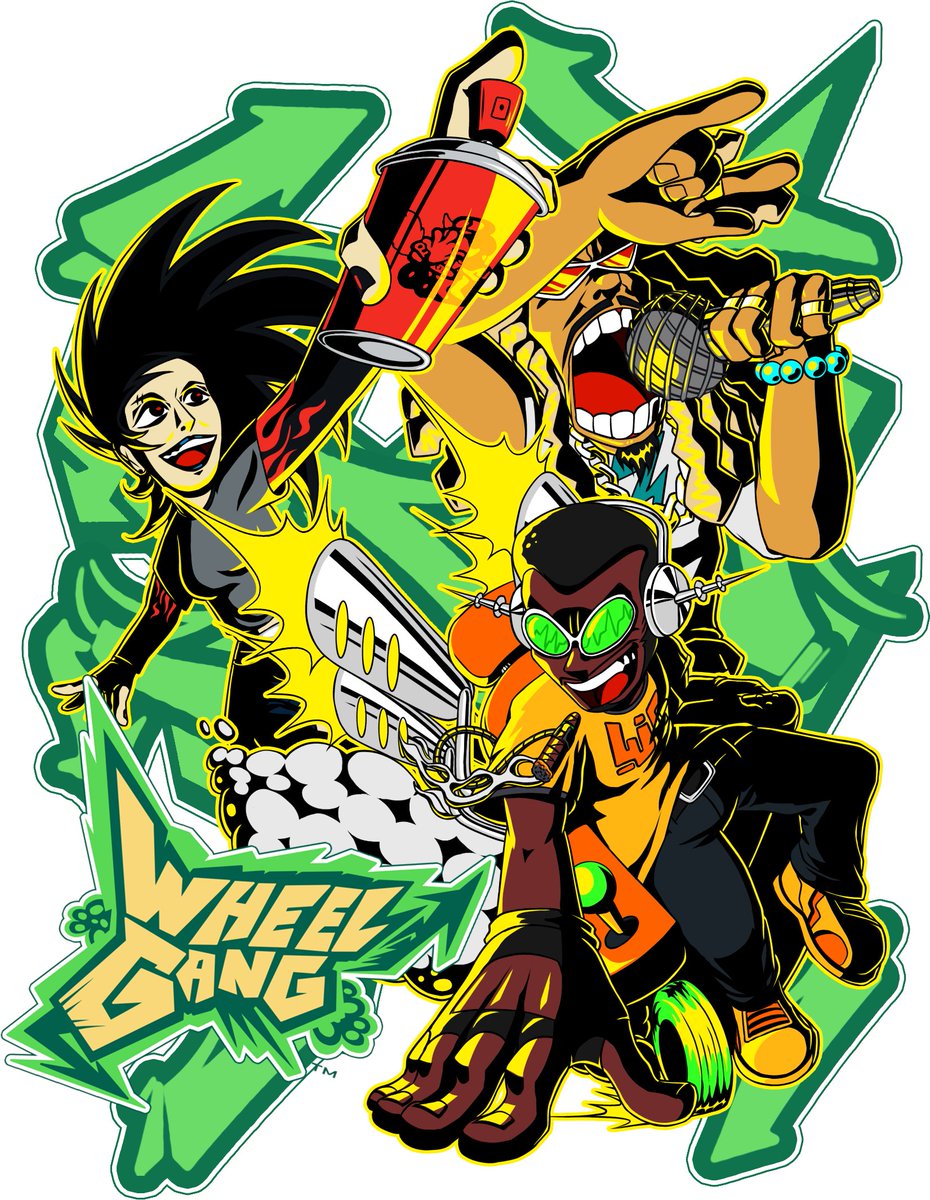 RealJavaJake's tweet image. Jet Set Wheelgang  

Feat. @ynotwheelz, @Divine2Wrath, and Dandanbeanz (youtube.com/@dandanbeanz)

#wheelgang #terrellpierre #dandanbeanz #divinewrath #jetsetradio #jetsetradiofanart #dreamcast #sega #crossover #beat #cube #drprofessork #coverart #cd #graffiti #punk #street