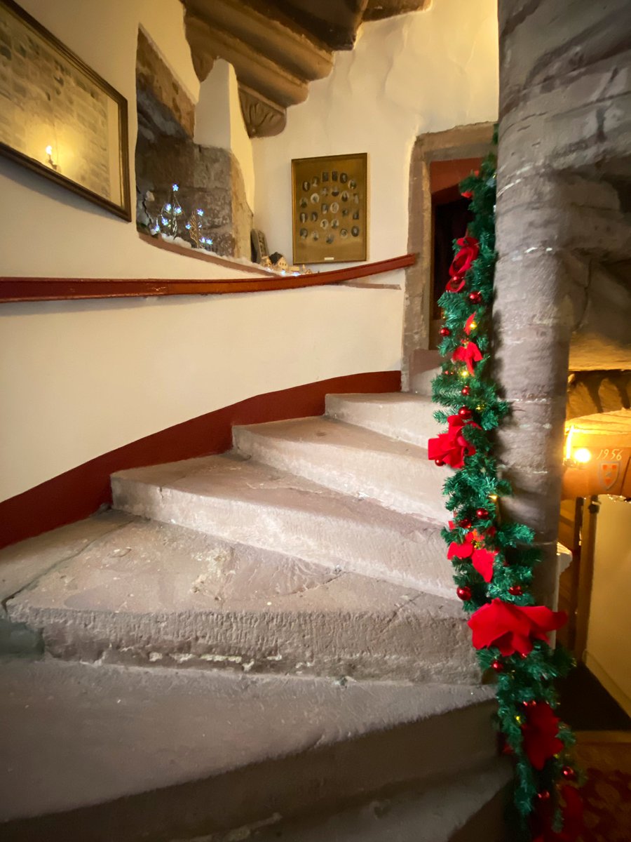 Up the castle stairs into Christmas today. Delgatie in Aberdeenshire. #SundayMorning #Scotland