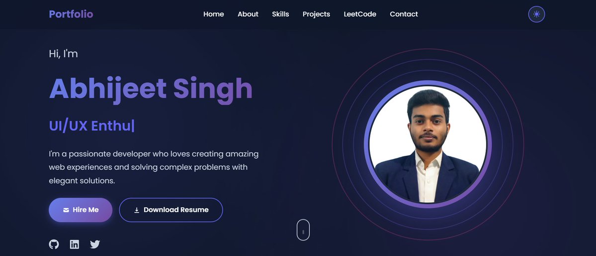 MrabhiRajput1's tweet image. 🚀 Portfolio is LIVE!

Showcasing my work as a Full-Stack &amp;amp; Java Backend Developer
Projects • Skills • Real-world builds
👉 ajswork.space

Feedback &amp;amp; opportunities welcome!
#PortfolioLaunch #JavaDeveloper #FullStack #MERN #BuildInPublic