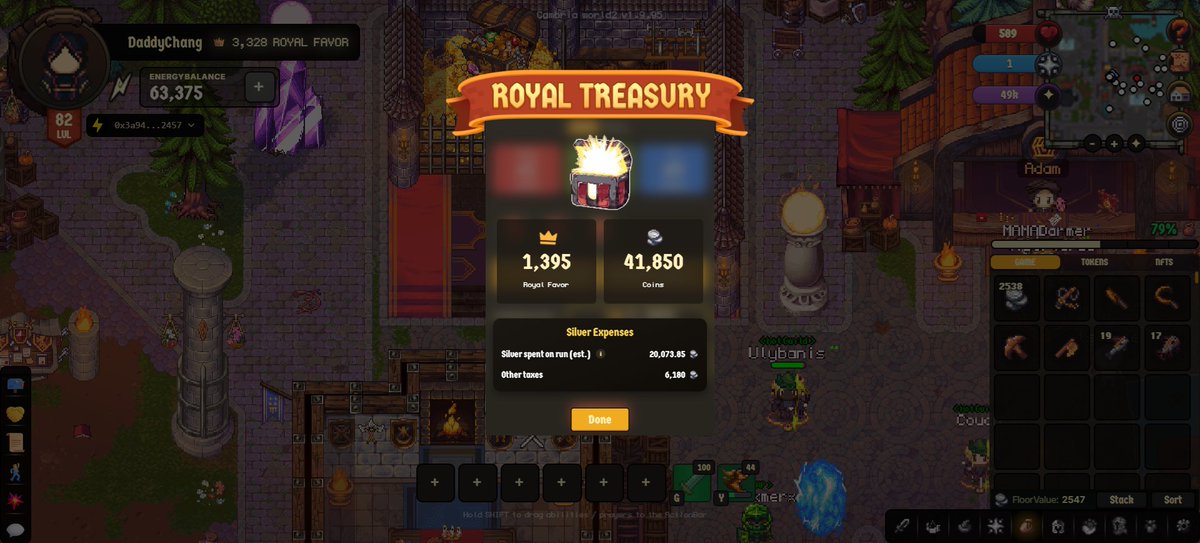 DaddyChang2's tweet photo. Journal 3 of @playcambria Season 3, few bigger loots today, made 114K silver in 3 hours, datz like 4-5 bux apparently?🤣pretty sure ur boi grinding da dumbest way tho lol!  Time to Maple now #p2e #Web3 #Web3Gaming #AbstractGaming #AbstractChain ! #NFT #NFTs #GameFi #NFTCommunity https://t.co/WzANb1TAui