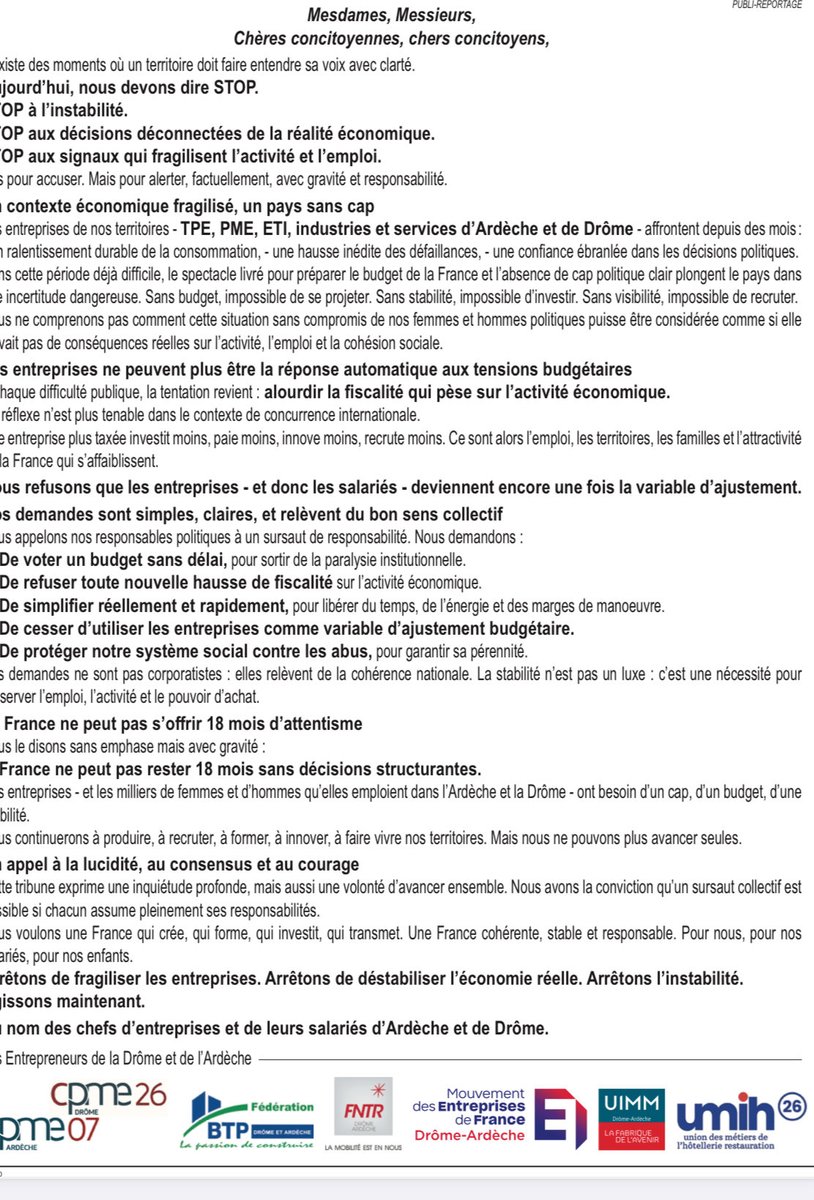 Fédération BTP 26/07 tweet media