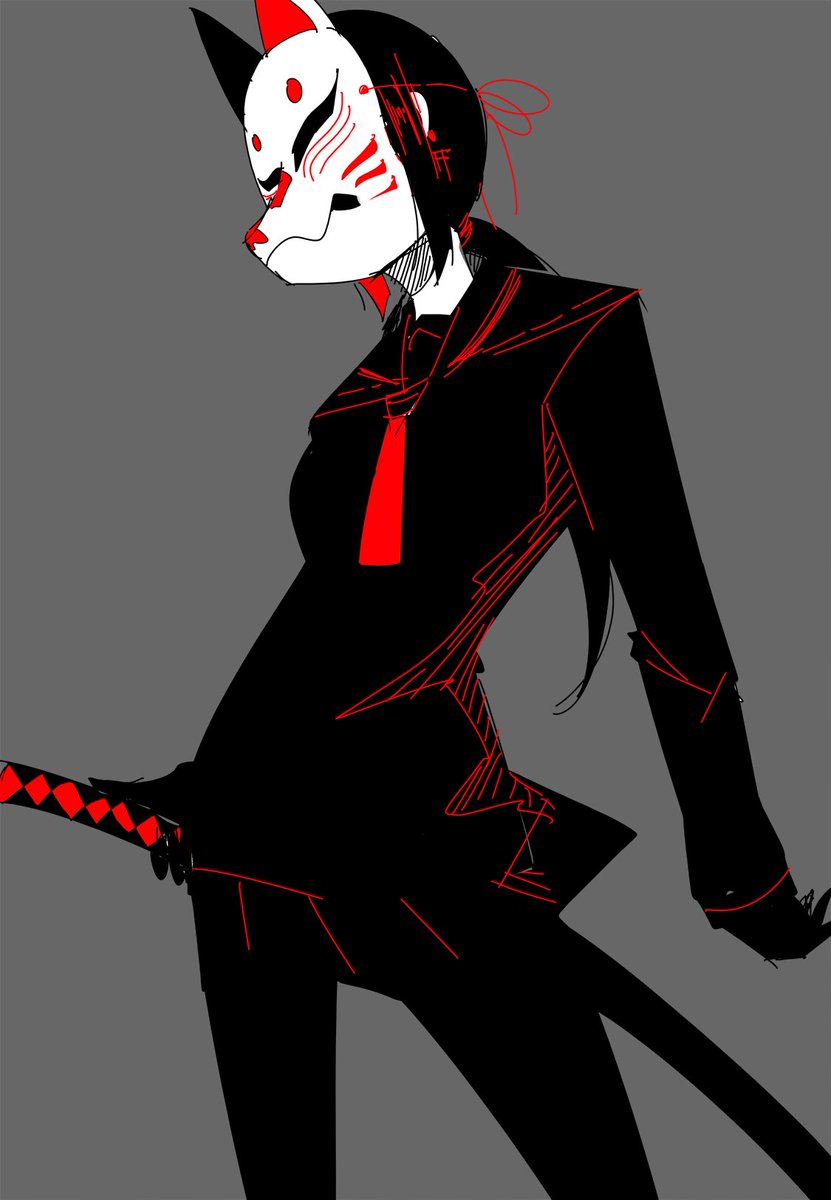 Post by モノ黒さん🦊🐸 on X: 狐面JK