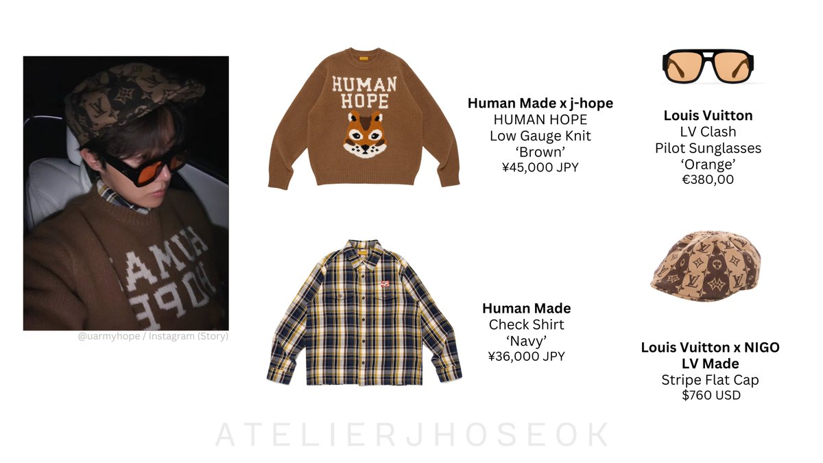 2025.12.14 uarmyhope Instagram Story #jhope #jhopefashion #HumanMade  #HUMANHOPE #jhopexHumanMade #LouisVuitton #NIGO #LouisVuittonxNIGO #LVMade