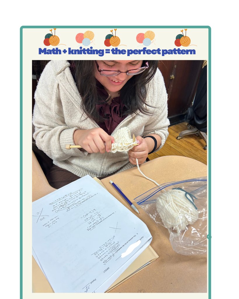 HSFI_News's tweet image. Math notes open, needles clicking 🧶✨ Knitting is full of counting, patterns, and problem-solving, so she’s basically doing double the homework  at once—and making it look easy!”🧶➕📐✨Only in #knittingclub #CountingStitches #problemsolvers #studyingandstitching