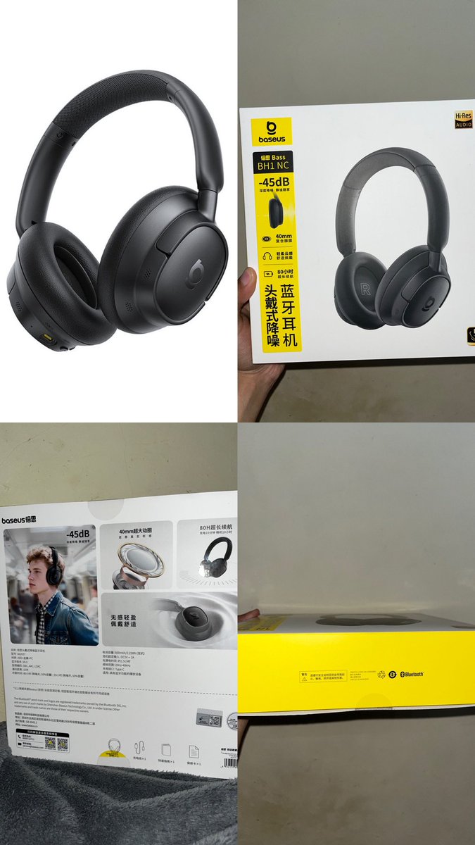 ainturabel's tweet photo. WTS
Baseus Bass BH1 NC Wireless Noise Cancelling Headphones feature real-time adaptive hybrid ANC (-45dB), Hi-Res sound, SuperBass 2.0, all-day comfort, 80-hour playtime, and 5-mic AI clear calls.
Color: Black
BNIB, masih segel https://t.co/L7fsXsTsO6