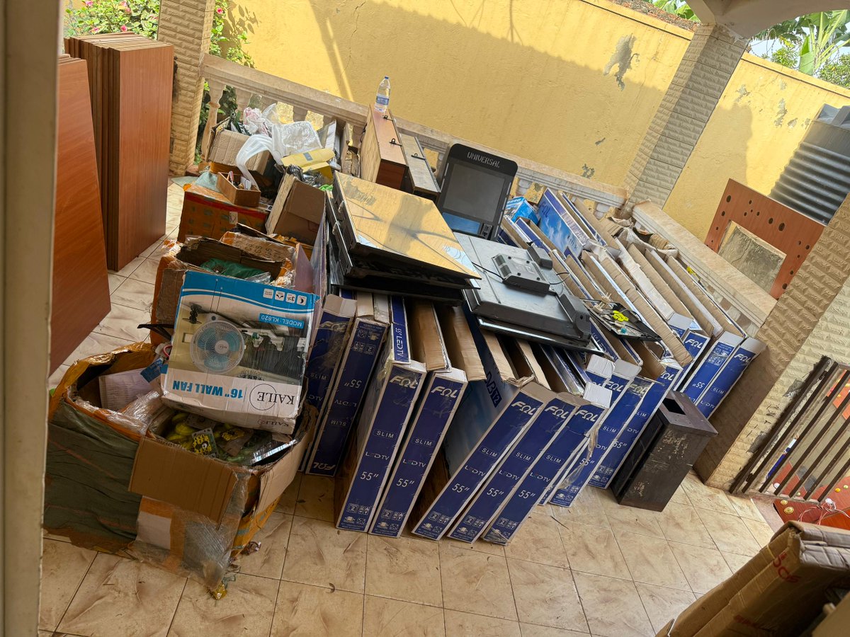 lgrb_uganda's tweet photo. #OperationMashineHaramu in Kamuli

Following intelligence led surveillance conducted by the National Lotteries and Gaming Regulatory Board together with @PoliceUg  in Bukolobe Village, Kamuli District, uncovered an illegal gaming manufacturer.

A one Chen, a chinese manufacturer has been operating  without a license from the Board. A court order was lawfully secured enabling a coordinated search at two locations in Bukolobe and Bunangwe, both linked to the suspect. Items recovered during the operation include 13 fish tables, 3 slot machines, 32 TV screens, 17 boxes of assorted spare parts and 5 generators.

The suspect is still at large, and investigations are ongoing to apprehend all individuals involved in this illegal gaming activity.

The @lgrb_uganda appreciates the citizens that reported this suspect and reiterates its commitment to eliminating illegal gaming operations and protecting the public from potential gaming harm. 

Members of the public are encouraged to report any suspicious activities through our toll-free number 0800285800, send a direct message or an email to info@lgrb.go.ug

#ResponsibleGamingUg