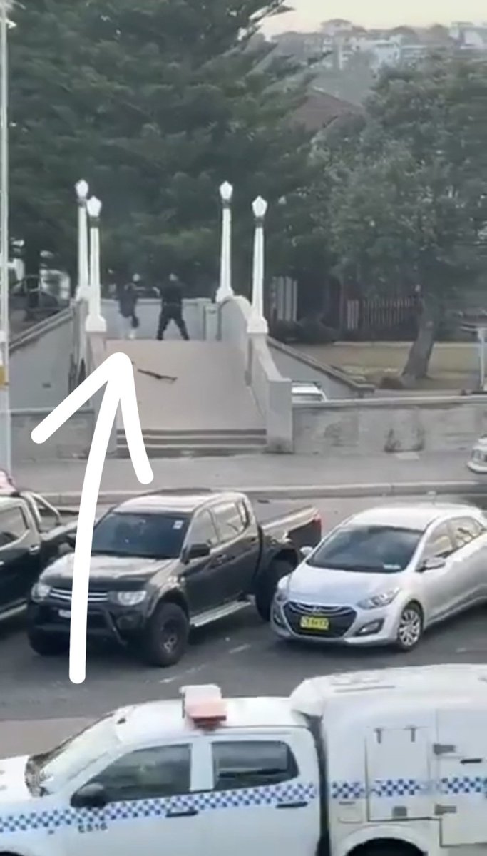 <a href="/Osint613/">Open Source Intel</a> Police passed by the terrorists at the 21st second of the video.

A sad day. Police need a better system of engagement in panic situations, focused on action, not running and sirens.