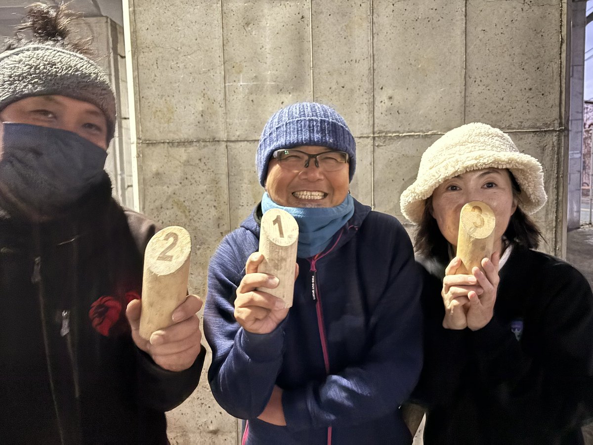 TMF_Molkky's tweet photo. 本日の多摩リーグ最終節B日程の結果は

🥇kzpさん
🥈野良さん
🥉Lioゆきさん

でした❗️

kzpさん、野良さん、Lioゆきさんおめでとうございます❗️

決勝の最後が薄暗い中での開催になってしまい申し訳ありませんでした💦
次回以降気を付けます🙇‍♂️

参加された皆さん、ありがとうございました😊 https://t.co/jwYioOOz0o