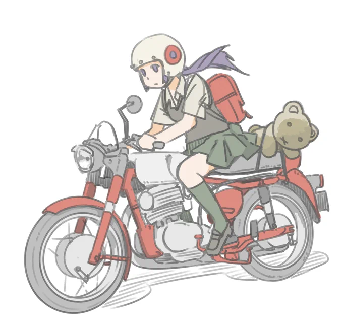 登校中のひとコマの女子です。 (Moto Morini Tresette Sprint 175)【再掲】 #バイクJK
