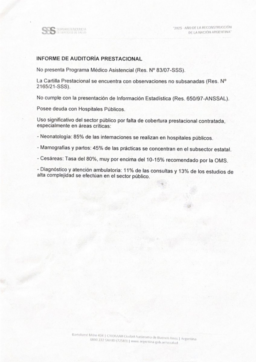 25NoviembreSOMU's tweet photo. NOS ROBARON LA SALUD. Informe de la Superintendencia de Servicios de Salud #SOMU #OSPM
Mientras ellos tienen prestadoras privadas, para los trabajadores solo hay deudas, falta de atención, carencia de documentación y nuestras familias a la deriva. https://t.co/eeeMVnf82I
