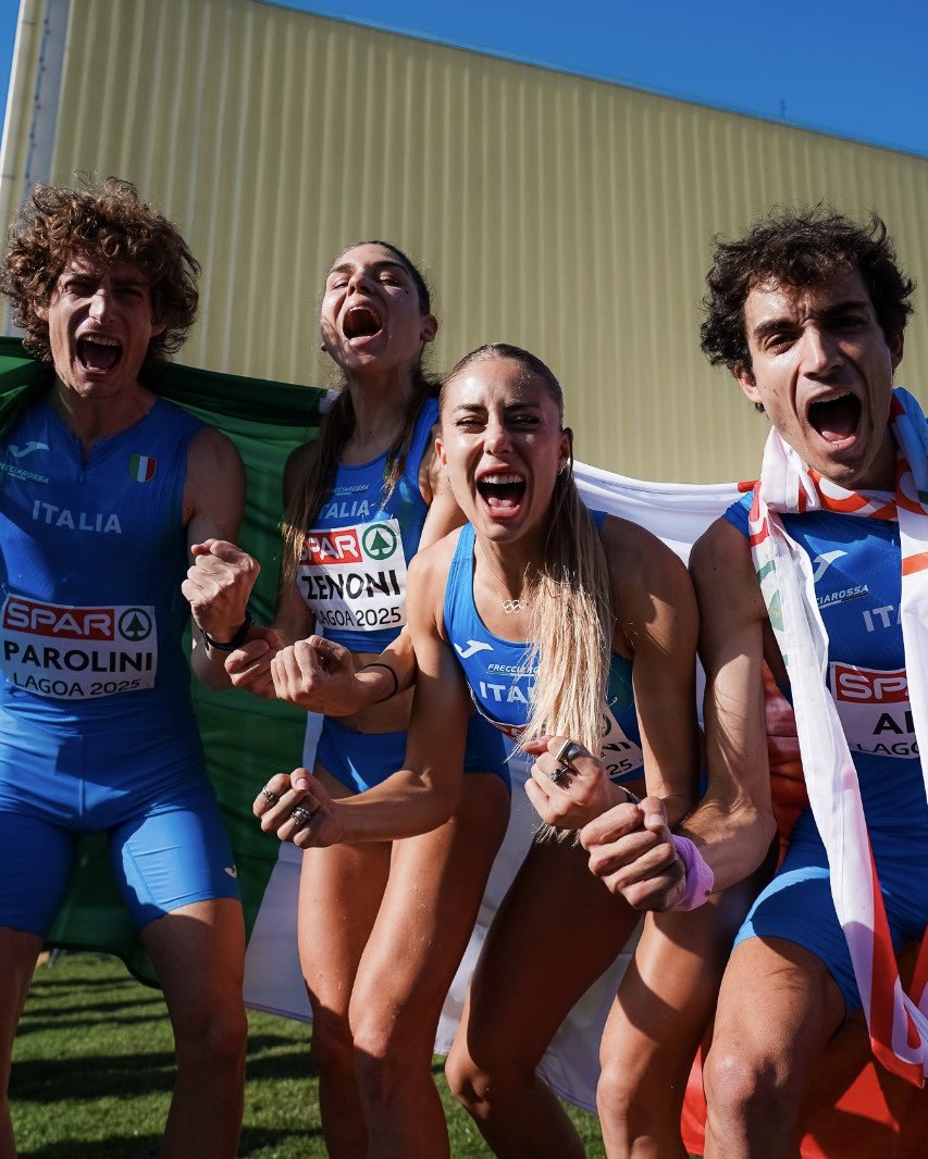 atleticaitalia's tweet image. 🥇 STAFFETTA SEMPRE D’ORO! #LagoA2025

Gaia Sabbatini, Sebastiano Parolini, Marta Zenoni e Pietro Arese campioni d’Europa con la staffetta mista agli Europei di cross di Lagoa! Terzo oro negli ultimi quattro anni 

#atleticaitaliana