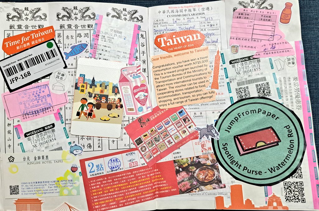 ChubbyShiro's tweet image. มาเริ่มทำ #JunkJournal ตอนแก่ ไปค้นพวกตั๋ว โบรชัวร์ ใบเสร็จต่างๆ ที่ยังหลงเหลือของทริปเที่ยวพม่า เกาหลี ไต้หวัน ญี่ปุ่น มาแปะๆ แบบคนไม่มีศิลปะอะไรเลย แต่เพลินมาก เสียดายมาเริ่มช้า ทิ้งของสวยๆ ไปเยอะเลย แต่ไม่เป็นไร จากนี้ค่อยเริ่มเก็บใหม่🌈🎟🖍