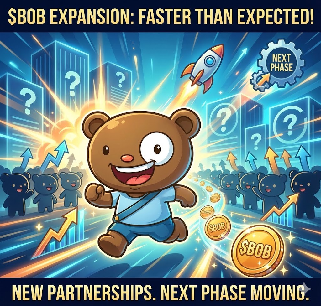 $BOB is expanding faster than anyone expected.

New holders coming in daily, new followers stacking up, and the momentum is getting real.

We’ve also got partners lined up — the kind we can’t name yet…

But when we do, you’re going to lose your mind.

Stay alert. 

The next