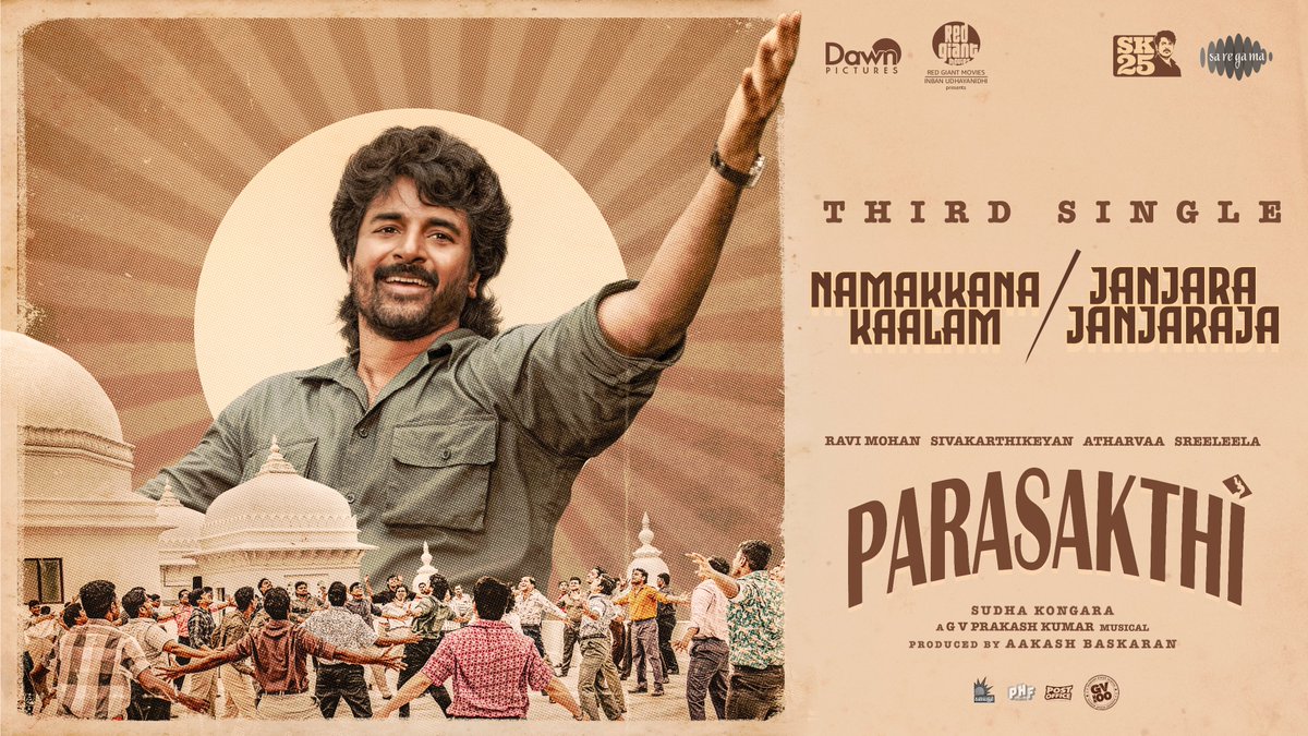 Siva_Kartikeyan's tweet photo. #NamakkanaKaalam - https://t.co/DFuELQDTpv 😊👍

#JanjaraJanjaraja (Telugu) - https://t.co/dTri3HA6fK 

#Parasakthi #ParasakthiFromJan14 https://t.co/FF0ppiucsS