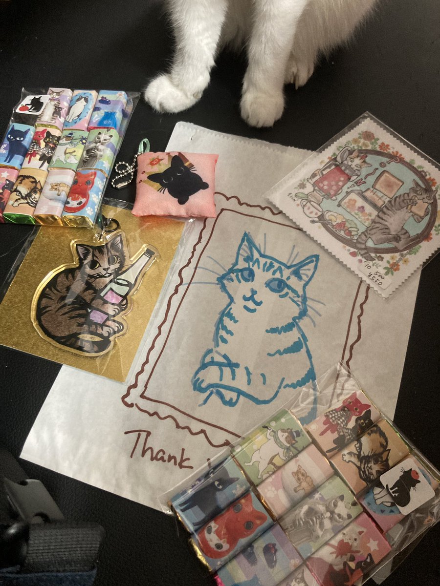 吉祥寺に所用があったので行って参りましたよにゃにまる<a href="/infonyanimal/">にゃにまる</a> 

展示は明日までとのことです！

店内の写真は撮り忘れる大失態…偶然ですが常連だったお客様とも会えました。皆さまお元気そうでなによりです🐈

あゆみさんはご快癒お祈りしております🙏