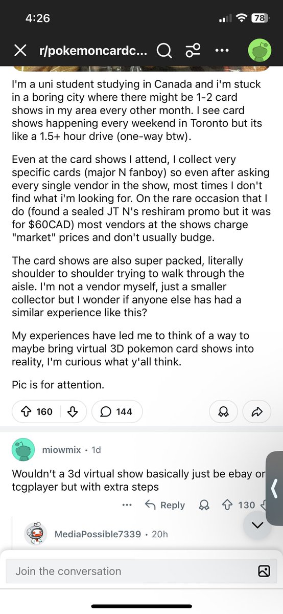 I wonder if <a href="/psa/">PSA</a> and <a href="/powerpacks/">GameStop Power Packs</a> / <a href="/gamestop/">GameStop</a> <a href="/ryancohen/">Ryan Cohen</a> have thought about allowing people to display their vault cards in an open world allowing it to be open for offers… A virtual card show open 24/7 for anyone who wants to display. VR not necessary, it could be app/web based.