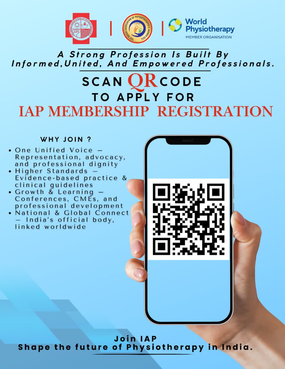 india_iap's tweet image. #IAP MEMBERSHIP REGISTRATION

Follow these simple steps to apply for IAP Membership
Scan QR code or open link to view the membership process.
tinyurl.com/4zrc97u

#AssociationMembership #BeAMember #ProfessionalCommunity
#iap #iapwc #worldphysiotherapy