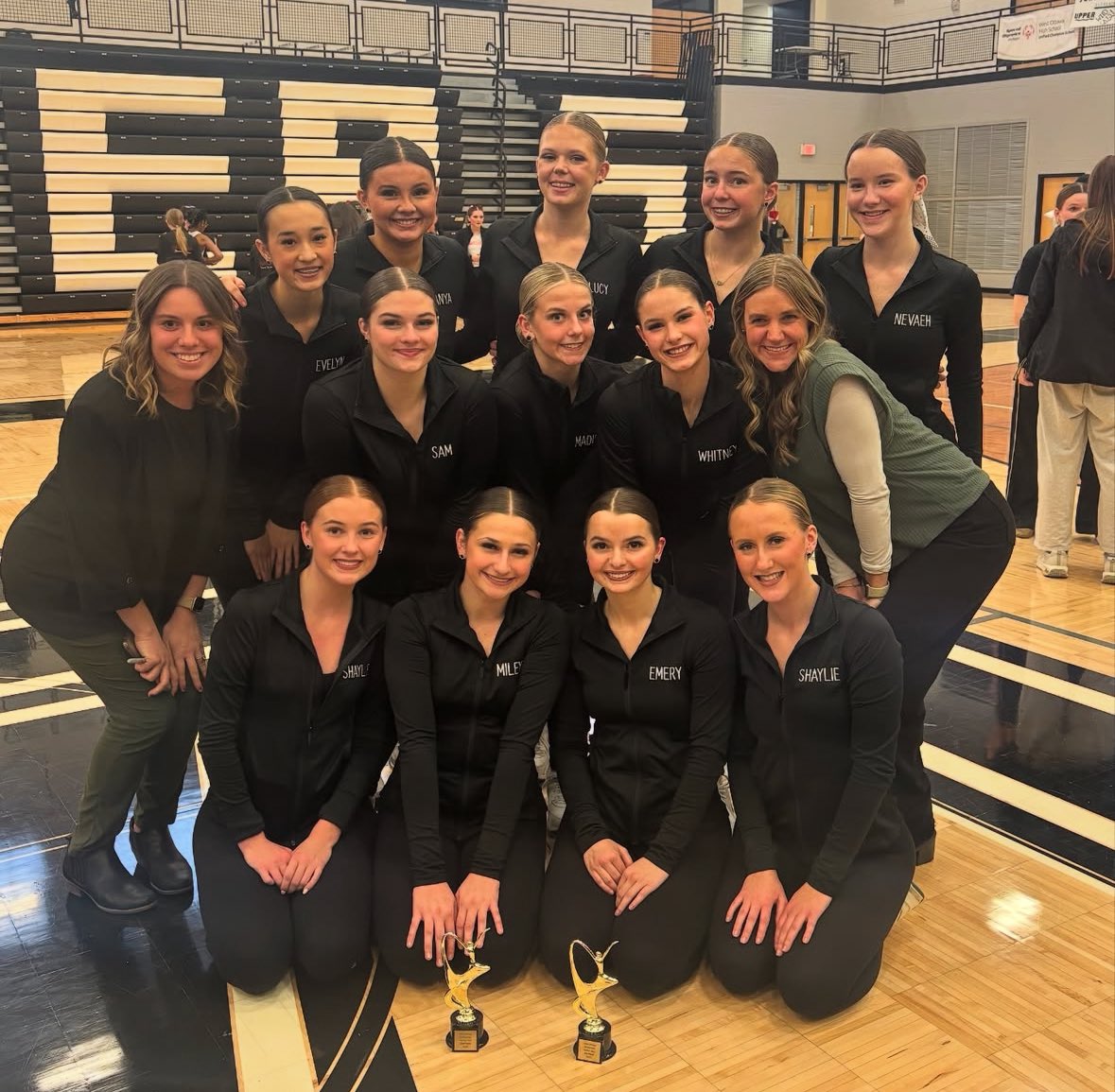 JenisonWildcats's tweet image. Congratulations to the Dance team on a great performance in their first competition at the West Ottawa Invite

Jazz - 1st place
Pom - 2nd place