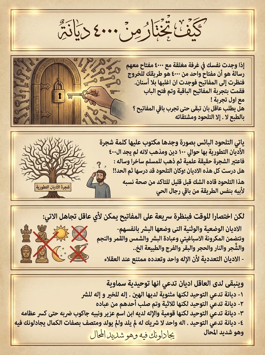 كيف تختار من 4000 ديانة؟!