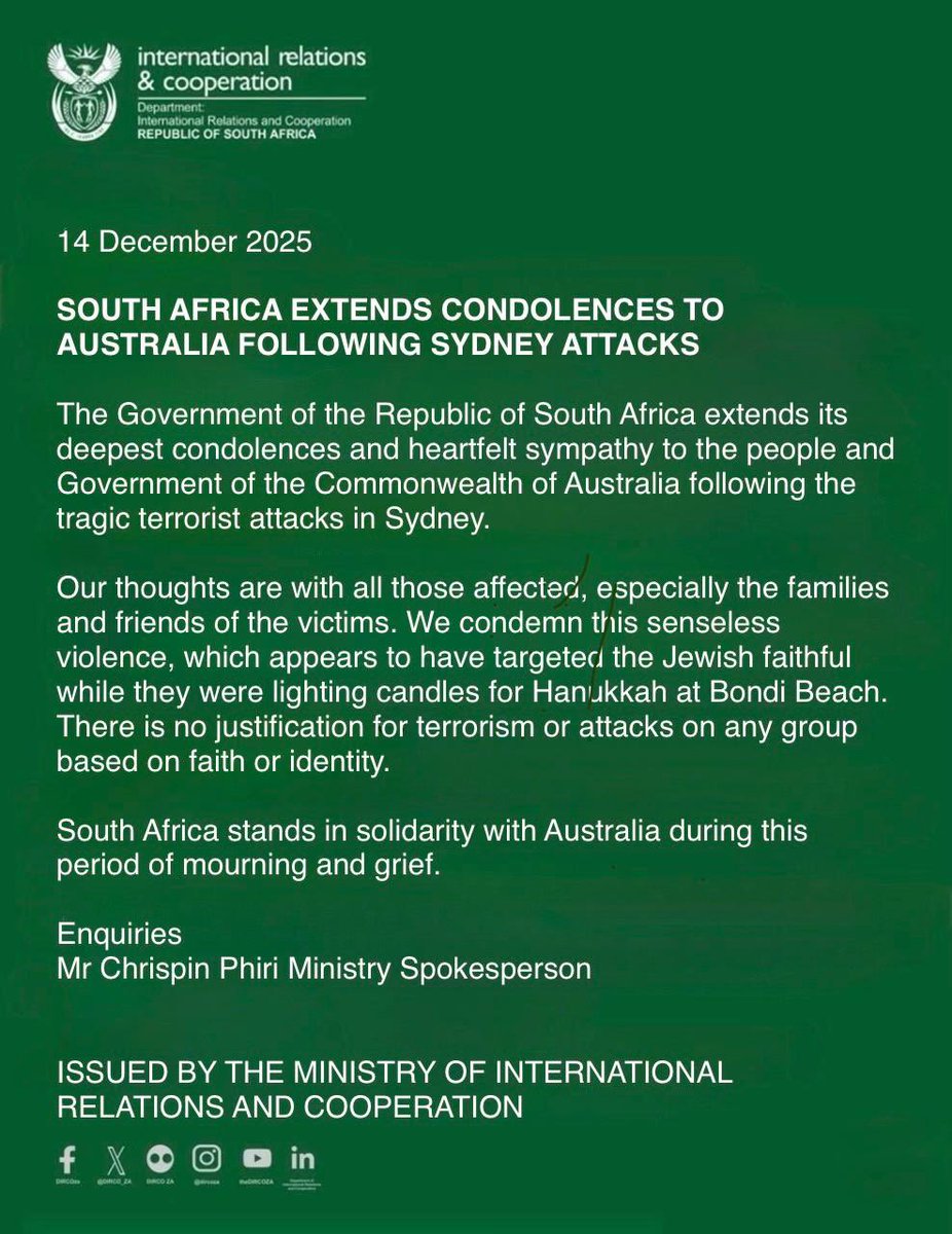 Minister: International Relations and Cooperation tweet media