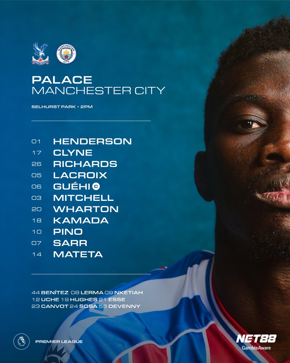 CPFC's tweet photo. Our XI for today ✊ https://t.co/O5URe5DmK3