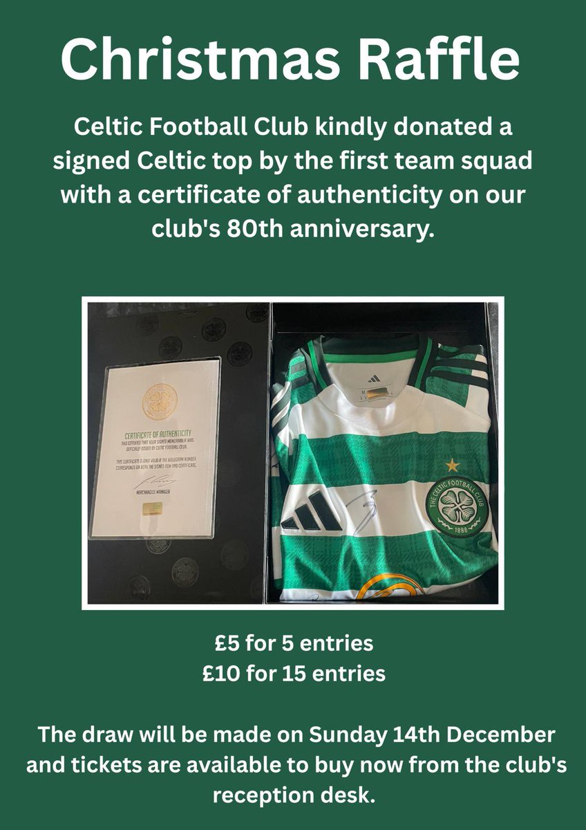 If you’re still looking for that elusive Christmas gift🎅🏻 🎁 tickets for our Christmas raffle will be on sale until KO today, the draw will be made after the game.🎅🏻🎅🏻🎅🏻