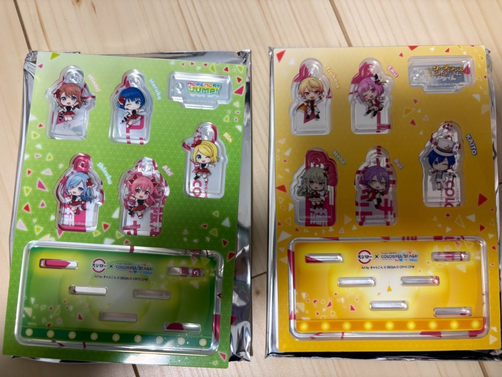 erumin_prsk's tweet photo. 【交換】スシロー　プロセカ　プロジェクトセカイ　コラボ　ユニットチャーム

譲 ワンダショ モモジャン

求 ニーゴ

郵送又はセカライ東京での手渡し可 https://t.co/SDxTeSjtLs