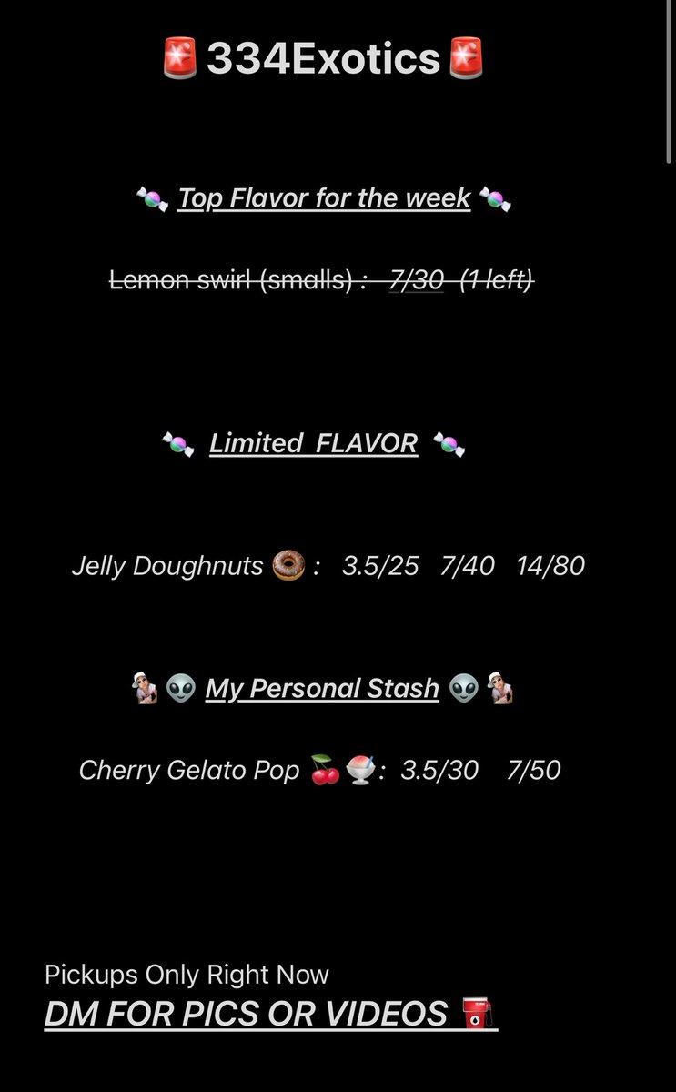 334Exotics's tweet image. NEW FLAVORS ‼️‼️‼️

.
.
.

#houstonplug #houstongas #htxplug #htxgas #houstonweed #houston #334exotics #weedman #gasgod #houstonflavors #weedtwitter #telegram #htxsouthwest #tsuplug